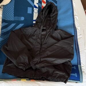 Black Moncler Hooded Windbreaker Jacket